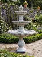Kaskaden Gartenbrunnen Standbrunnen mit 3 Wasserschalen Garten Springbrunnen 220cm