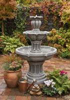 Gartenbrunnen Porto Steinguss Springbrunnen Steinkunst Froschbrunnen 100cm