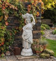 Gartenfigur Winzerin bei der Weinlese Skulptur Steinfigur Figur 80cm 33kg