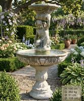 Gartenbrunnen mit Putten Parkfigur als Brunnenfigur