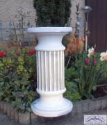 Säule mit Rillen Sockel für Gartenfigur Vase Blumenschale Betonsäule 55cm