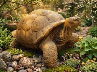 Schildkröten Gartenfigur Steinfigur Steinguss Gartendekoration Tierfigur 65x45cm