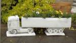 Truck LKW mit Auflieger als bepflanzbare Gartenfigur Geschenk Idee Trucker Beton Steinfigur 100cm 49kg S110024