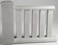 Typ-10 Balustraden Geländer Weißbeton quadratische Säule 91cm