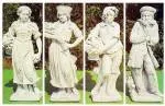 Gartenfigur Vier Jahreszeiten aus Beton Steinguss antikweiss