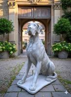 Deutsche Dogge Hundefigur XXL Steinfigur Gartenfigur Hund 104cm 170kg