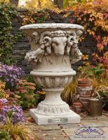 Pflanzamphore Widderkopf Vase Ziervase Pflanzgefäß aus Beton Steinguss104cm