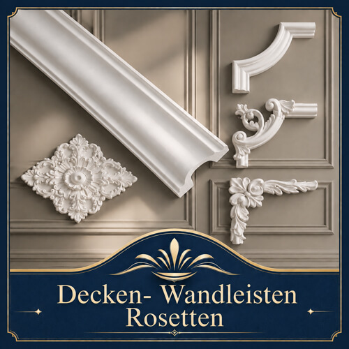 Styropor Hartschaum Decken- Wand Profile + Leisten Deckenrostetten