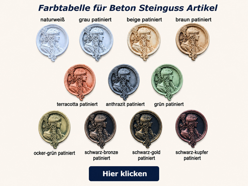 Farbtabelle für Beton Steinguss Artikel
