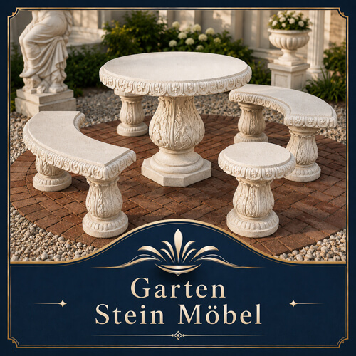 Beton Steinmöbel Gartenbänke Garten Tisch